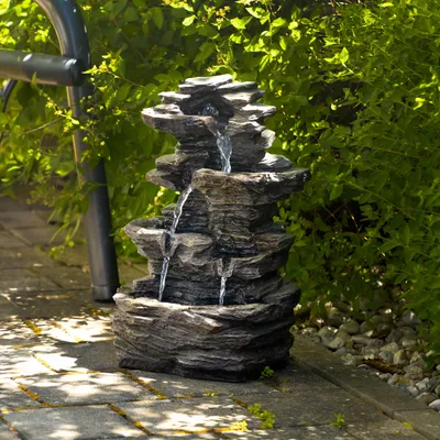 Produktbild von esotec Solar Wasserfall-Dekobrunnen Rock Fountain Wasserspiel wetterfest 101313