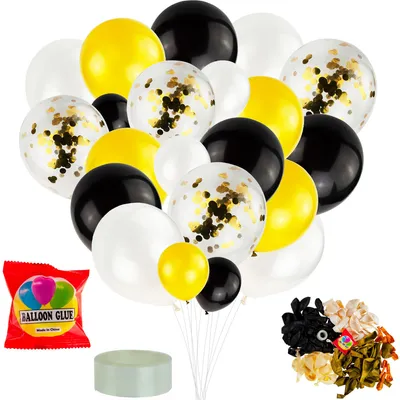Zdjęcie produktu dla Tg66228 Girlanda Balonowa 120Szt Konfetti Złota Czarna 5M Urodziny Panieński Ślub