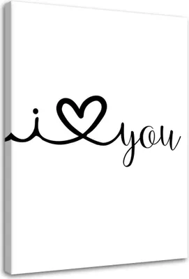 Produktbild von Leinwandbild ich liebe dich 80x120 cm Feeby grau wandbild bereit zum aufhängen