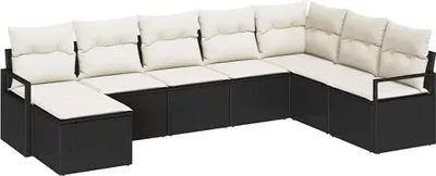 Immagine prodotto di Set di divani con cuscino 8 pcs Nero polyrattan