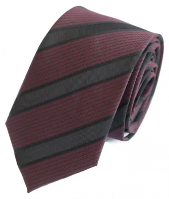 Produktbild von Fabio Farini - 1 Stück Herren Krawatte Rot - verschiedene Rote Männer Schlips in 6cm Schmal (6cm), Rot Schwarz - Warm Red/Space Black