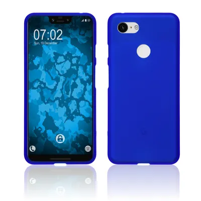 Produktbild von PhoneNatic Case kompatibel mit Google Pixel 3 XL - blau Silikon Hülle matt Cover