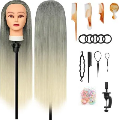 Produktbild von Kunsthaar-Kappershoft - Oefenpop - Blond/Grau - inkl. Zubehör