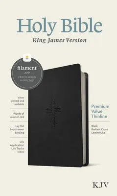 Produktbild von KJV Premium Value Thinline Bible, Filament Enabled (Leatherlike, Black Radiant Cross, Red Letter)