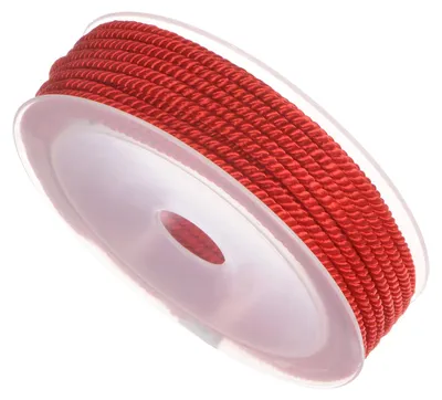Productafbeelding van Verdraaid nylonkoord - 3 mm diameter - knutselkoord en kralenkoord - rood