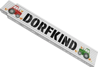 Produktbild von Landwirtschaft Traktor Meterstab aus Holz mit Spruch Dorfkind
