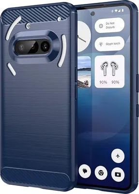 Productafbeelding van Beschermhoes voor de Nothing Phone (3a) - Achterkant van Phonesta, carbon siliconen - Blauw