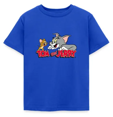 Produktbild von Spreadshirt Tom Und Jerry Fang Mich Doch Kinder T-Shirt, 98/104 (3-4 Jahre), Royalblau