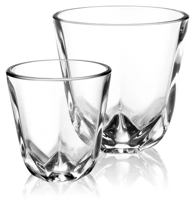 Produktbild von Espresso Tassen Set 2 Stück, 1 x 60ml & 1 x 200ml, Kalk-Natron-Glas, Achtseitiges Design, Kaffeebecher für Espresso, Latte, Cappuccino, Mokka