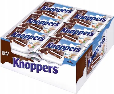 Obrázok produktu pre Knoppers Black & White Milk & Hazelnut Wafer 25 g x 24 kusov