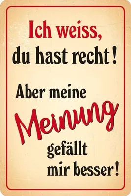 Produktbild von Blechschild: meine Meinung, 20 x 30 cm, Blechschilder, Scherzartikel