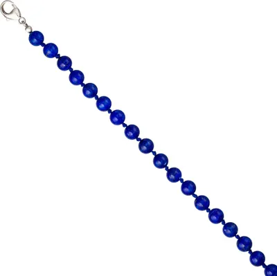 Produktbild von JOBO Halskette Edelsteinkette Lapislazuli blau 45 cm Kette Verschluss 925 Silber