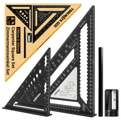 Zdjęcie produktu dla Zestaw trójkątów stolarskich, 180 mm i 300 mm