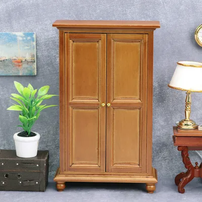 Produktbild von Miniatur Holzgarderobe Retro sorgfältige Verarbeitung minimalistischer Puppenhaus Holz aufrechte Garderobe für 1/12 Puppenhaus