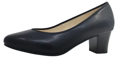 Produktbild von Rieker Damen Pumps mit runder Zehenform und Blockabsatz 44650, Größe:39 EU, Farbe:Schwarz