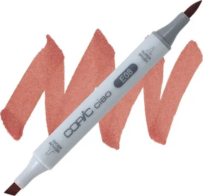 Zdjęcie produktu dla COPIC Ciao dwustronny pędzel i dłuto, E08 brązowy