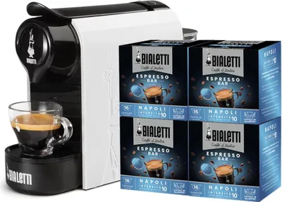 Produktbild von Bialetti 098150541/NP, Pad-Kaffeemaschine, 0,5 l, Kaffeekapsel, 1200 W, Schwarz, Weiß
