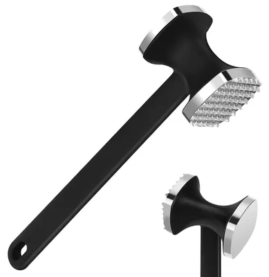 Fleischklopfer aus Edelstahl, doppelseitig, 24 cm, spülmaschinengeeignet