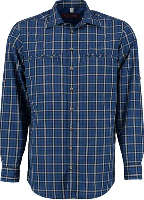 Produktbild von Outdoorhemd Langarm Hemd Regular Fit Haifischkragen Krempelarm, Größe:XL, Farbe:Dunkelblau