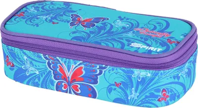 Produktbild von SPIRIT Schüler Etui Federmäppchen MY BAG 1-Zipper Blau Schmetterling
