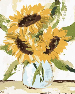 Produktbild von Zuty - Malen nach Zahlen - SONNENBLUMEN IN EINER VASE 2 (HALEY BUSCH), 40x50 cm, mit Keilrahmen (bereits gespannt)