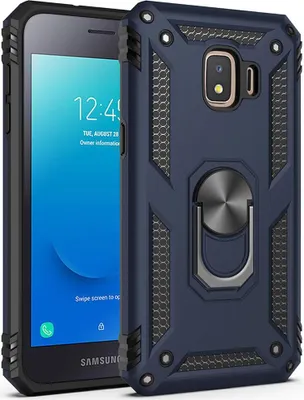 Produktbild von LaimTop Galaxy J2 Core Hülle, Hybrid Robuste Rüstung Drehbarer Ring Halter Ständer Dual Layer Hard PC + TPU Stoßfest Schutzhülle für Samsung Galaxy J2 Core Navy