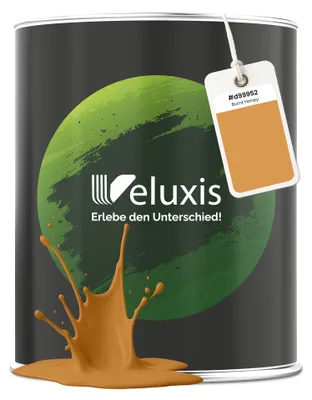 Produktbild von Wandfarbe Gold Gelb Orange Matt Innenfarbe – Deckkraft Klasse 1, VOC-frei, Ohne Grundierung, Tropfarm – Wohnzimmer & Schlafzimmer – 1L – Veluxis (Burnt Honey)