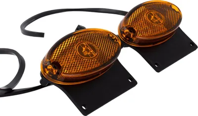 Produktbild von Aspöck LED Umrissleuchten Set Flatpoint II 2 Stück 12 V orange für Anhänger Lkw Landmaschinen Seitenmarkierungsleuchte Reflektor