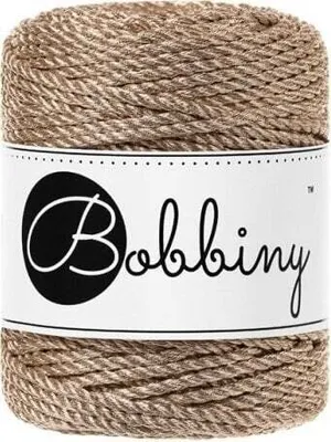 Obrázek produktu pro Bobbiny 3PLY Macramé Rope 3 mm 50 m Metallic Champagne Šňůra