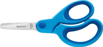 Immagine prodotto di WESTCOTT E-2158100 Forbici per bambini Softgrip, manico in plastica blu, asimmetriche, rotonde, 13 cm