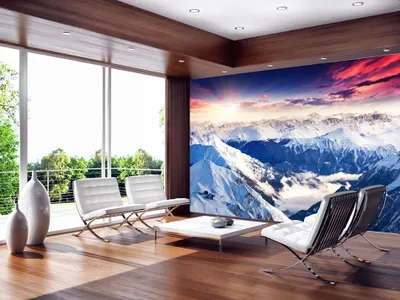 Produktbild von Vlies Fototapete 400x280 cm Tapeten Wandtapete XXL Alpen Gebirge Natur Landschaft c-B-0072-a-a