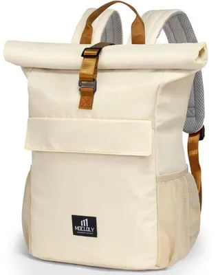 Produktbild von Wasserdichte Rolltop-Rugzak Damen Beige Laptop