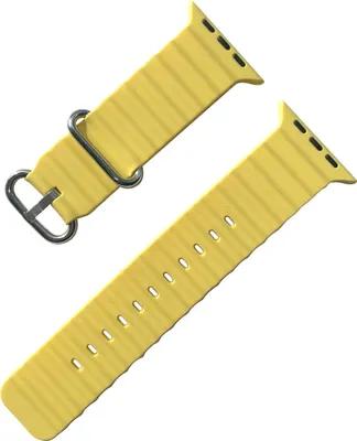 Produktbild von WATCH BAND für Apple Watch Ultra 49mm/ Watch 45/44mm (Series 4-10)/ 42mm (Series 1-3) Silicon Yellow