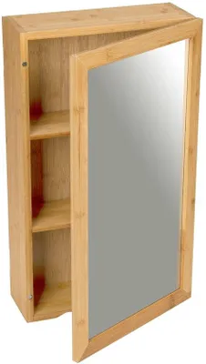 Productafbeelding van Badkast met spiegel - Bamboe - 35x60x15 cm