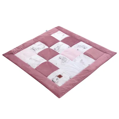 Produktbild von Pepi Spielmatte Krabbeldecke für Babys 100×100 cm - Babymatte Kinder Krabbelmatte Spielteppich - Patchwork - Eledreams Pink