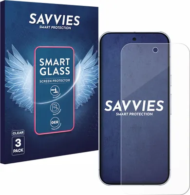 Produktbild von 3x Savvies Schutzglas Folie für Google Pixel 10 Pro 9H Panzer Schutzfolie Glas Displayschutz klar transparent