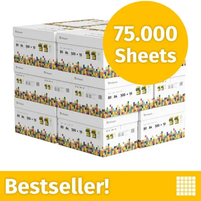 Immagine prodotto di Infowerk Stampanti Carta Carta da copia 75000 fogli 150 x 500 A4 80 g premium bianca certificata PEFC