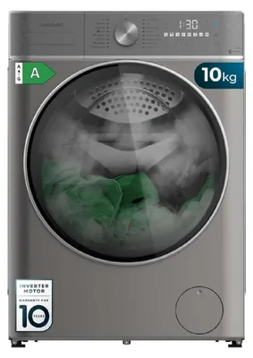 Image de Lave-linge séchant Cecotec Bolero Wash&Dry 10680, charge frontale, 10-6 kg, technologie Inverter, acier, 1400 RPM, 16 programmes