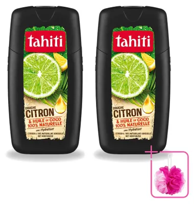 Productafbeelding van 2 x Tahiti douchegel citroen & kokosolie - Hydraterend - 250 ml - Voordeelverpakking - 2 stuks