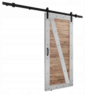 Produktbild von KierMoebel Schiebetür Komplettset LOFT ADIO 4 Weiß & Bastelgold 66x205x3,2 cm, Wohnzimmer Schiebetür