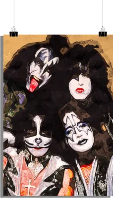 Produktbild von Kiss Poster - Rockband Legende Poster - RockPoster - Musik Poster - 51x71cm - Perfekt zum Einrahmen
