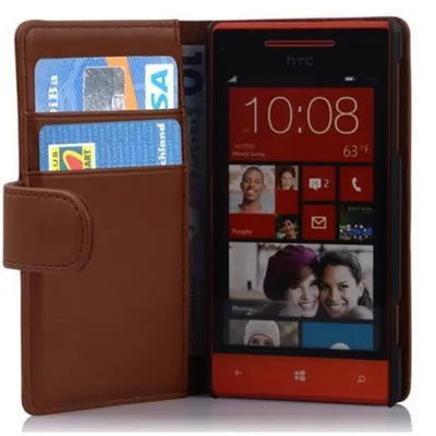 Produktbild von Cadorabo Hülle für HTC 8S Schutz Hülle in Braun Handy Schutzhülle Book Case Etui Cover