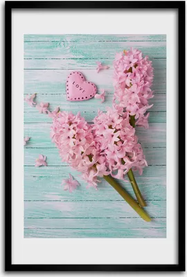 Produktbild von Bild - Bilderrahmen - 40 cm x 60 cm - MDF - Rahmen - Wandkunst - Lila Blumen