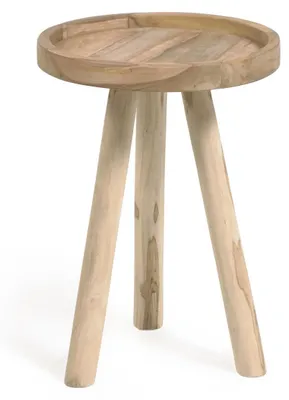 Produktbild von Beistelltisch Glenda rund aus massivem Teakholz Ø 35 cm