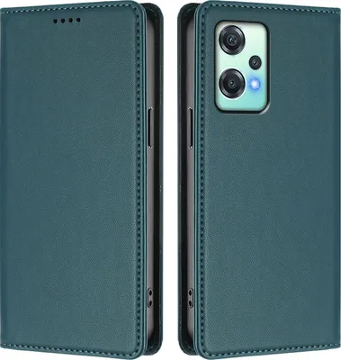 Produktbild von Handyhülle für OnePlus Nord CE 2 Lite 5G/Nord 2 Lite, Kunstleder Klapphülle Stoßfeste Magnetische Hülle mit Ständer Grün