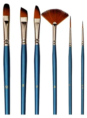 Produktbild von Pinselset mit 6 Künstlerpinseln für Acryl- und Aquarellmalerei