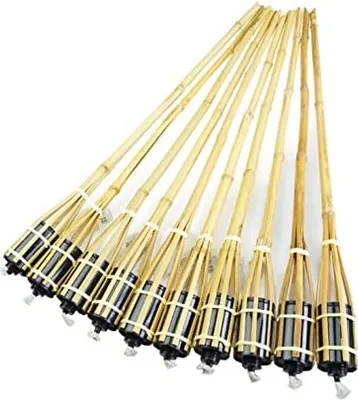 Produktbild von DIXIE STORE Ölfackeln aus Bambus - Öl Lampen Bambus - 10-er Set Höhe 60 cm