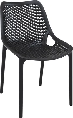 Produktbild von CLP Gartenstuhl Air modern, stapelbar und wetterfest, Sitzhöhe 44 cm schwarz