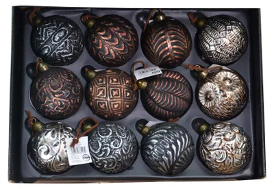 Gläserne Weihnachtskugeln, 6 cm, 12er-Set, luxuriöse Dekoration