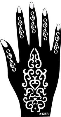 Produktbild von Henna Tattoo Schablone für die Rechte Hand